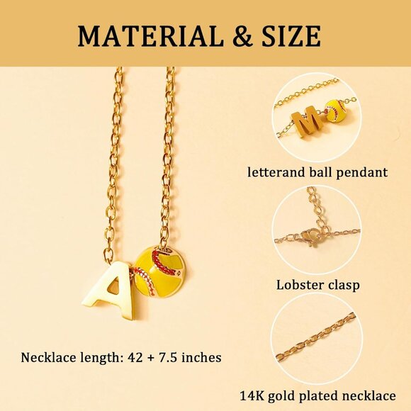 Elegant Softball Necklace for Women - Adjustable 16-19" Sports Jewelry Gift - Picture 6 of 6